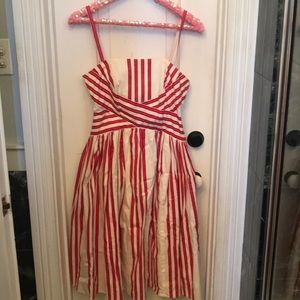 Anthropologie Odille red and white striped dress